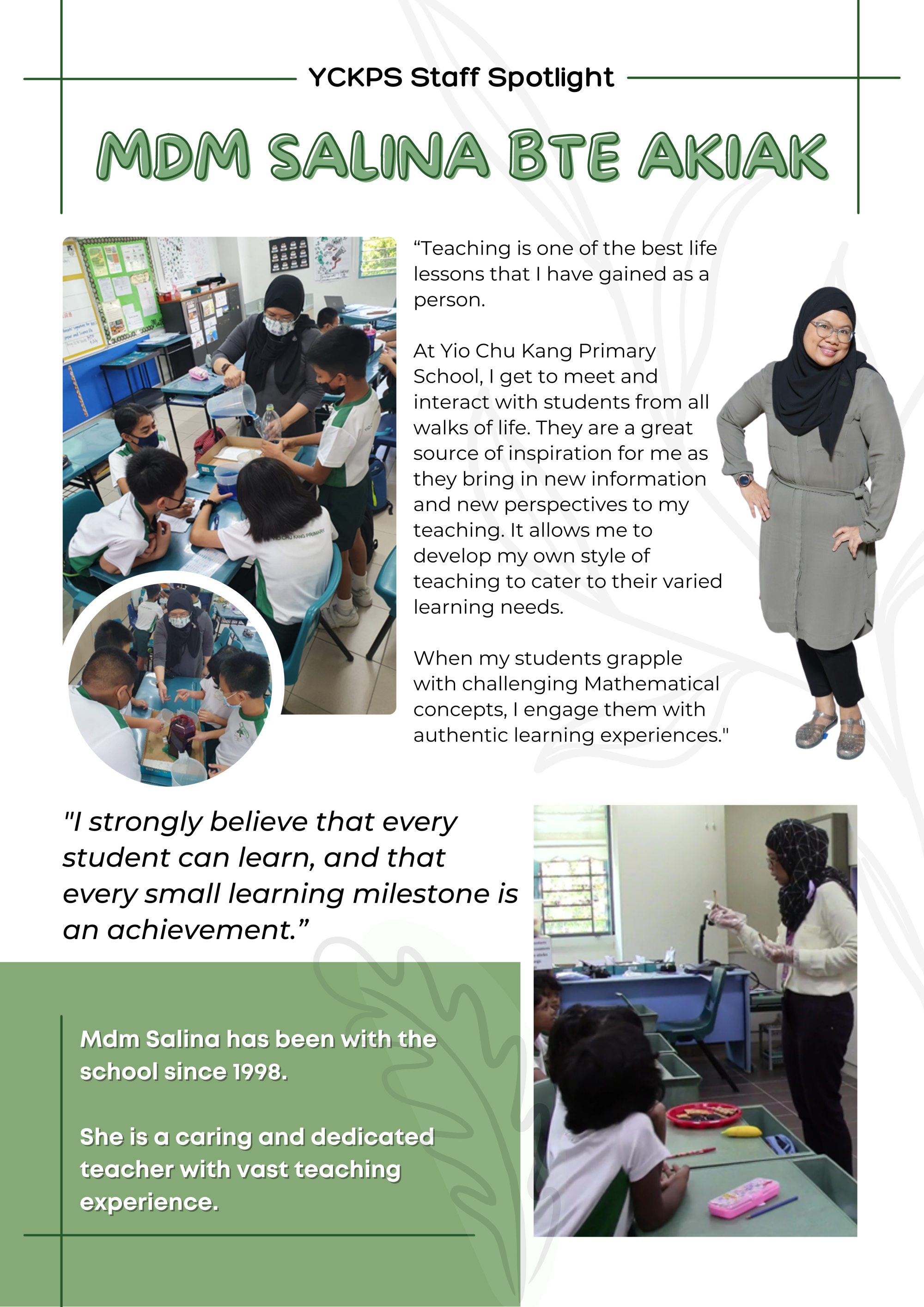 Staff Spotlight with Mdm Salina Akiak